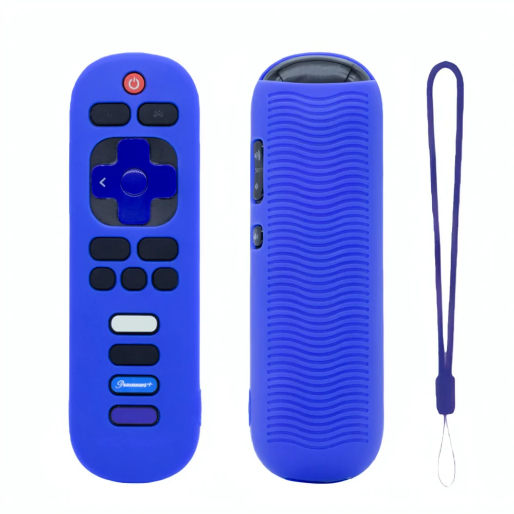 Silicone Protective Cover For Roku Remote Controller Shock Absorbent Skin Housing Luminous Night Light With Attached Lanyard