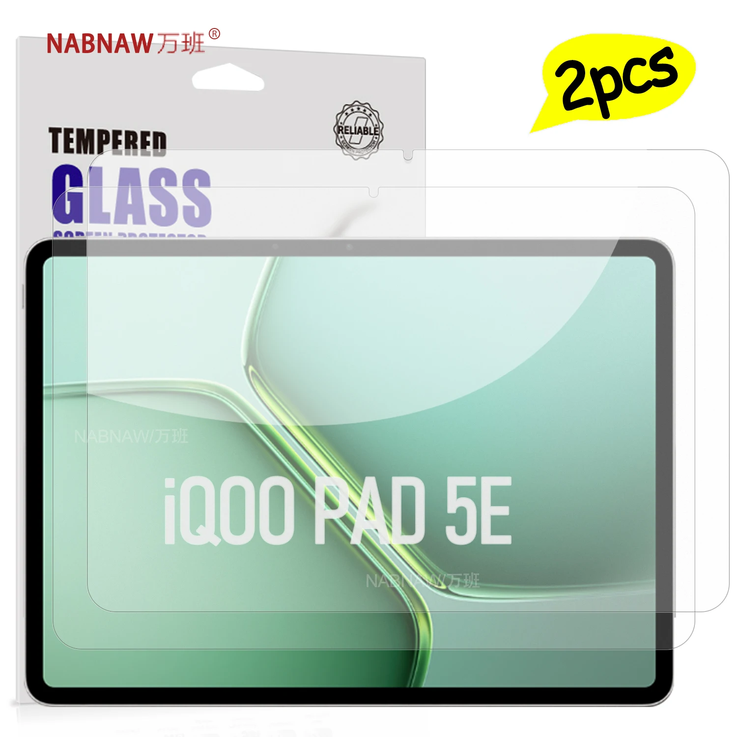 

Для iQOO Pad 5E Full HD закаленное стекло Защитная пленка для экрана на iQOO Pad 5E 12,1-дюймовый 2025 9H устойчивый к царапинам чехол, 2 шт.