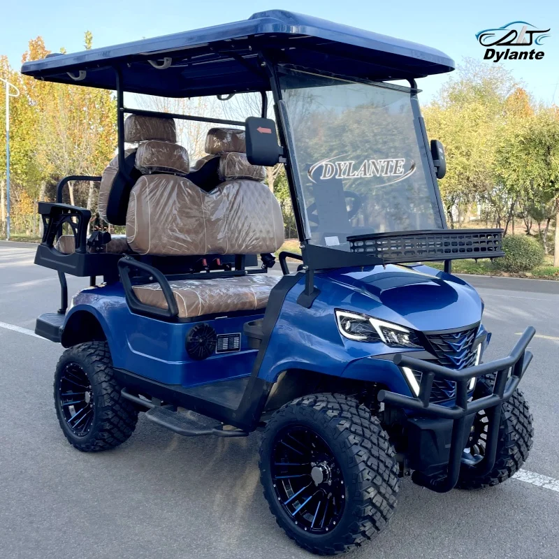 

Высококачественная батарея большой емкости 4 кВт, 4 места, прочная, долговечная, электрическая тележка для гольфа, внедорожный низкоскоростной электромобиль