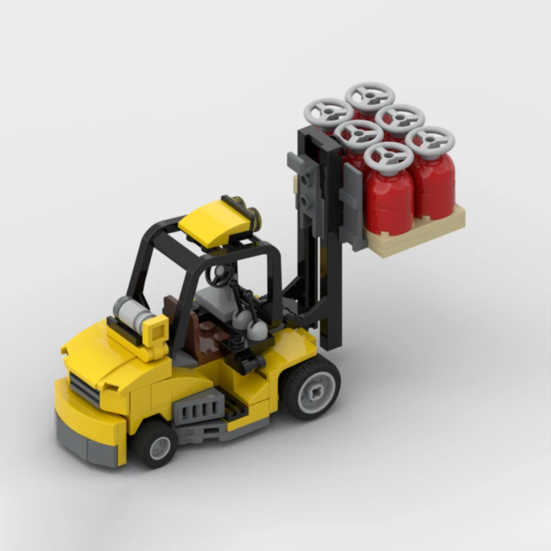 City Vehicle Series Industrial Lift Truck Building Blocks Model Bricks Display Collection Children's Toys Gifts