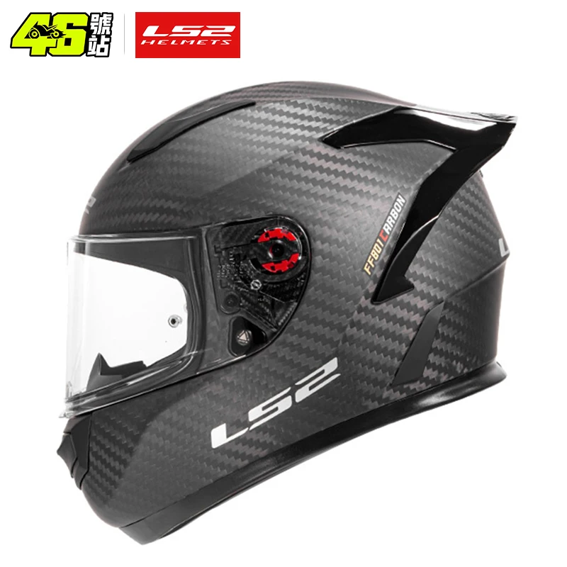 LS2 FF801 Men\'s Motorcycle Helmet 6K Carbon Fiber Integral Helmet ECE Anti-fog System Approved