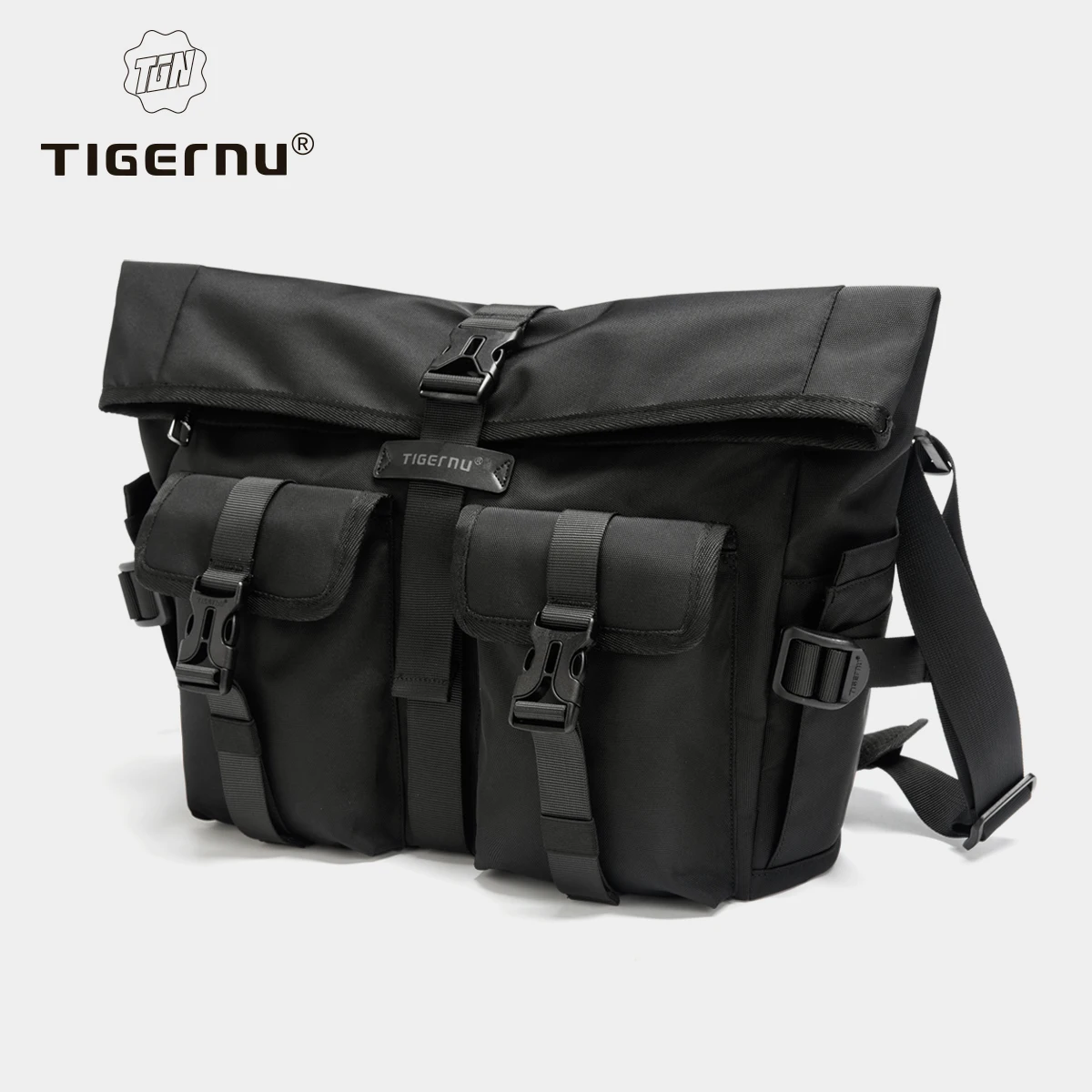 Tigernu modne torby na ramię dla mężczyzn torby typu Crossbody męskie torby z możliwością rozbudowy 13.3 cal torba na laptopa torba chłopięca torebka chusta