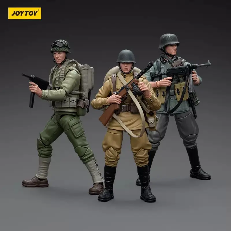 

JOYTOY 1/18 Scale WWII Wehrmacht United States Army Soviet Infantry Soldier Figurine Action Figure Model for Collection Toy