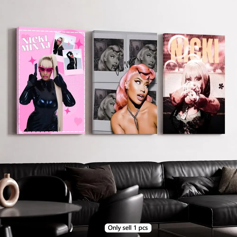 Rapper N-Nicki Minaj Framed Wall Painting Framed Canvas Wall Art Poster Solid Wood Frame Home Decor