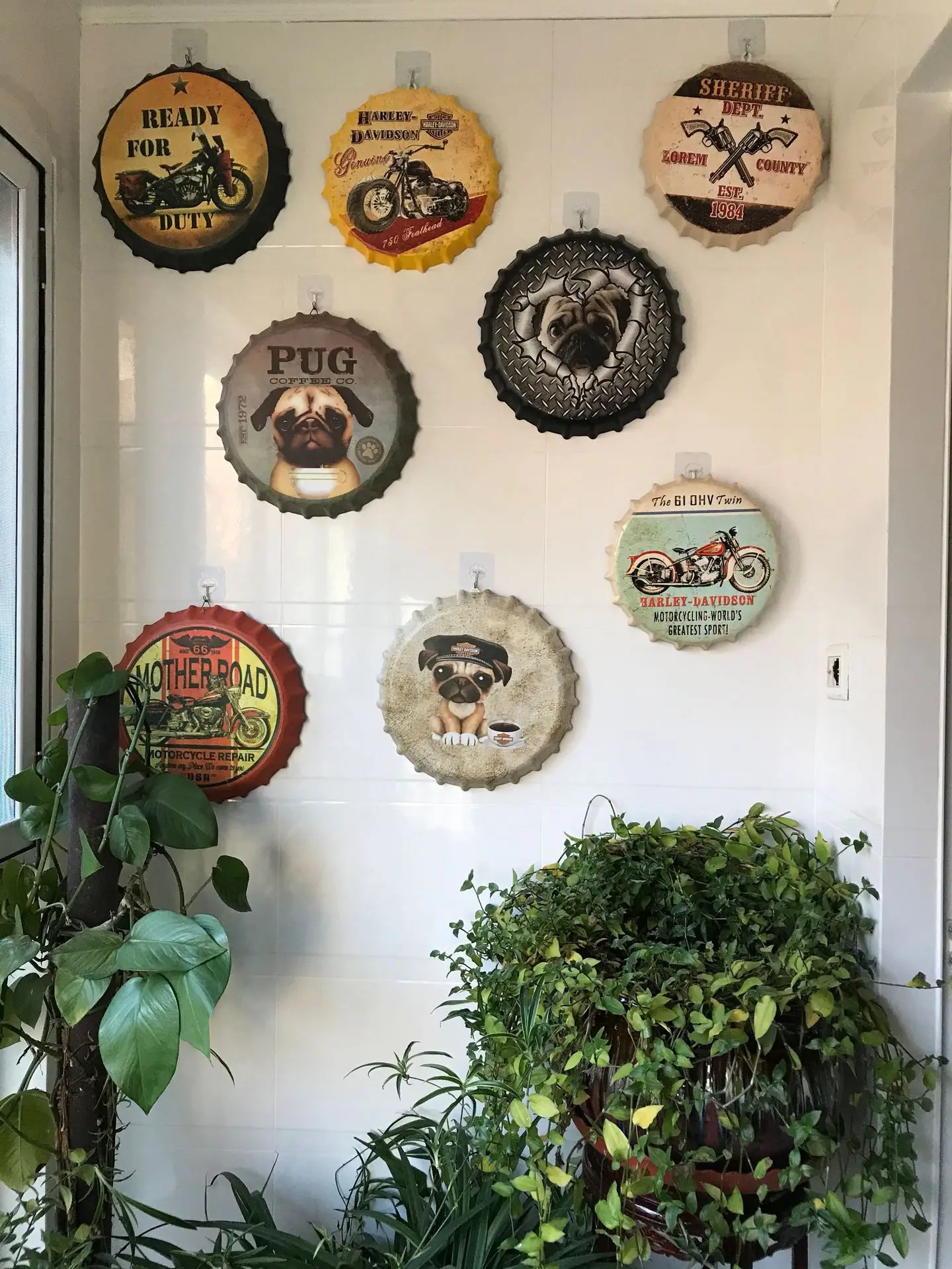 13.ภาพวาดแผ่นเหล็กตกแต่งผนังที่คลุมเบียร์อเมริกาแบบย้อนยุคที่แขวนตกแต่งผนังบาร์สไตล์อุตสาหกรรมร้านชานม