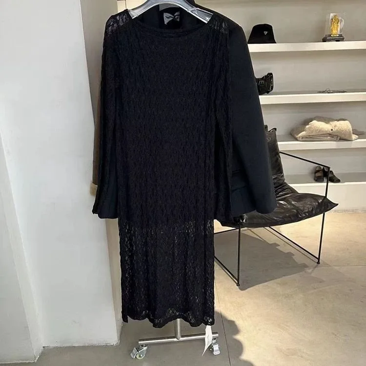 فستان كوري من الدانتيل الثقيل للنساء لخريف وشتاء شفاف من خلال فساتين نسائية بيضاء على الطراز القوطي العتيق فيستدوس دي موجر