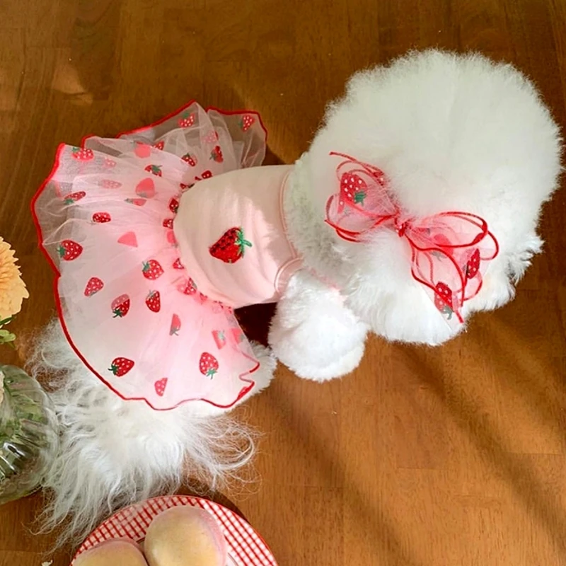 Dog Dress Summer Puppy Clothes Cute Daisy Princess Skirt Chihuahua Bichon Dog Cooling Costume Pet Clothing for Dogs Cat Dresses