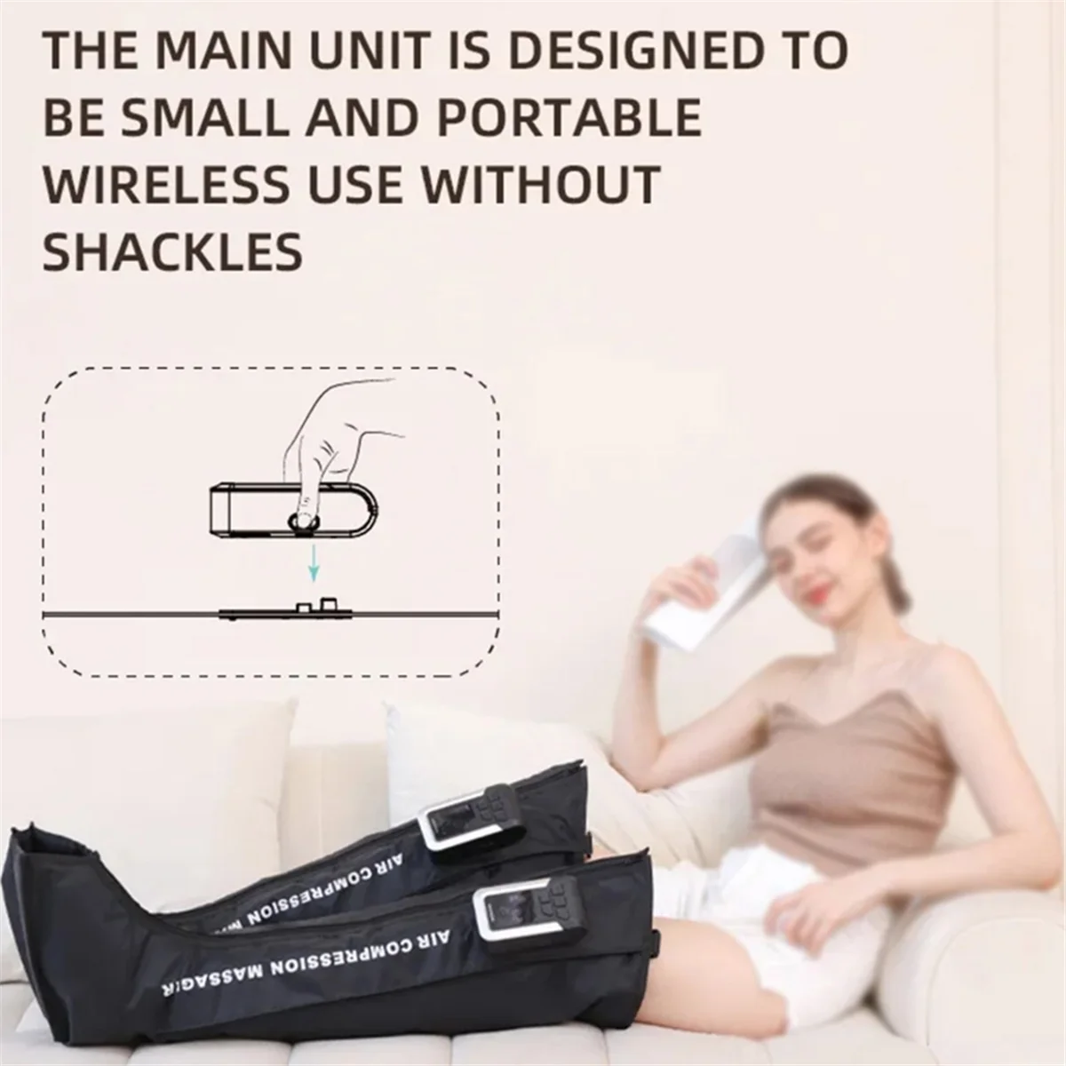 FZFZ اللاسلكي الساقين والقدمين تدليك الهواء العلاج الانتعاش الأحذية تداول ضغط الهواء كامل آلة تدليك الساق L الحجم