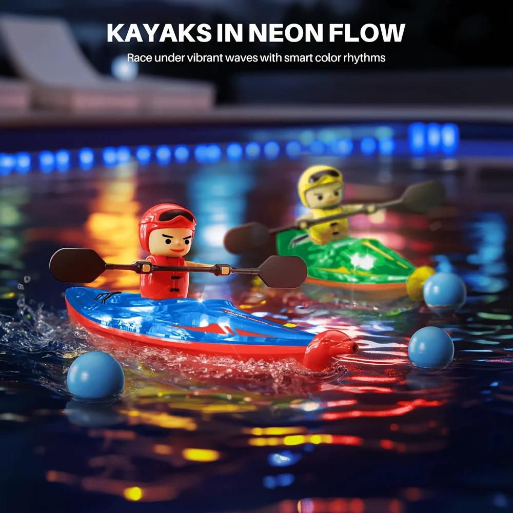 RC Boat Kayak Racing Ship 2.4G Remote Control Rowing Boat Paddling Racing Water Games Summer Outdoor Toy for Children Ideal Gift