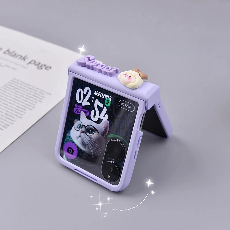 الحب حزام الكلب قضية الهاتف لسامسونج غالاكسي Z فليب 6 5 4 3 لموتورولا رازر 40 50 الترا Xiaomi مزيج فليب ممن لهم البحث N2 N3 الوجه