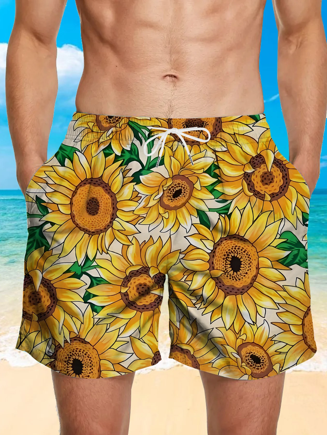

Abstract Full Print Beach Shorts Men Digital Printed Quick Dry Polyester Bottoms