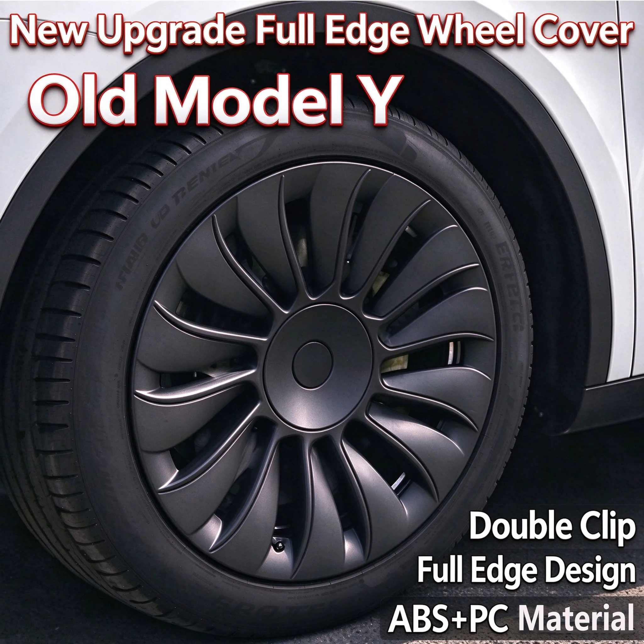 4PCS For Tesla Model Y 2020-2024 19 Inch Storm Style Hubcaps Wheel Covers Full Coverage Rim Protector Replacement Accessories