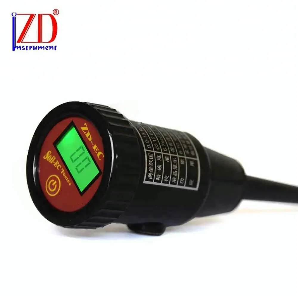 Portable Digital Soil EC Salinity Probe Conductivity Sensor Meter
