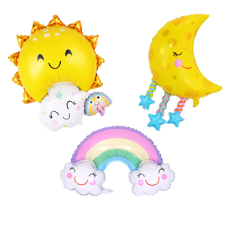 DIY Birthday Party Decor Balloons Sun Clouds Moon Rainbow kindergarten Children\'s Gift Baby Shower Christmas Ornament Balloon