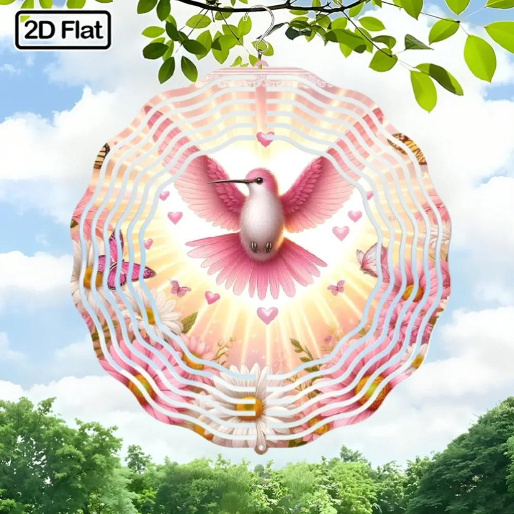 

Metal Hummingbird Wind Spinner Garden Decor 360 Rotating Outdoor Chime Ornament Yard Art Gift
