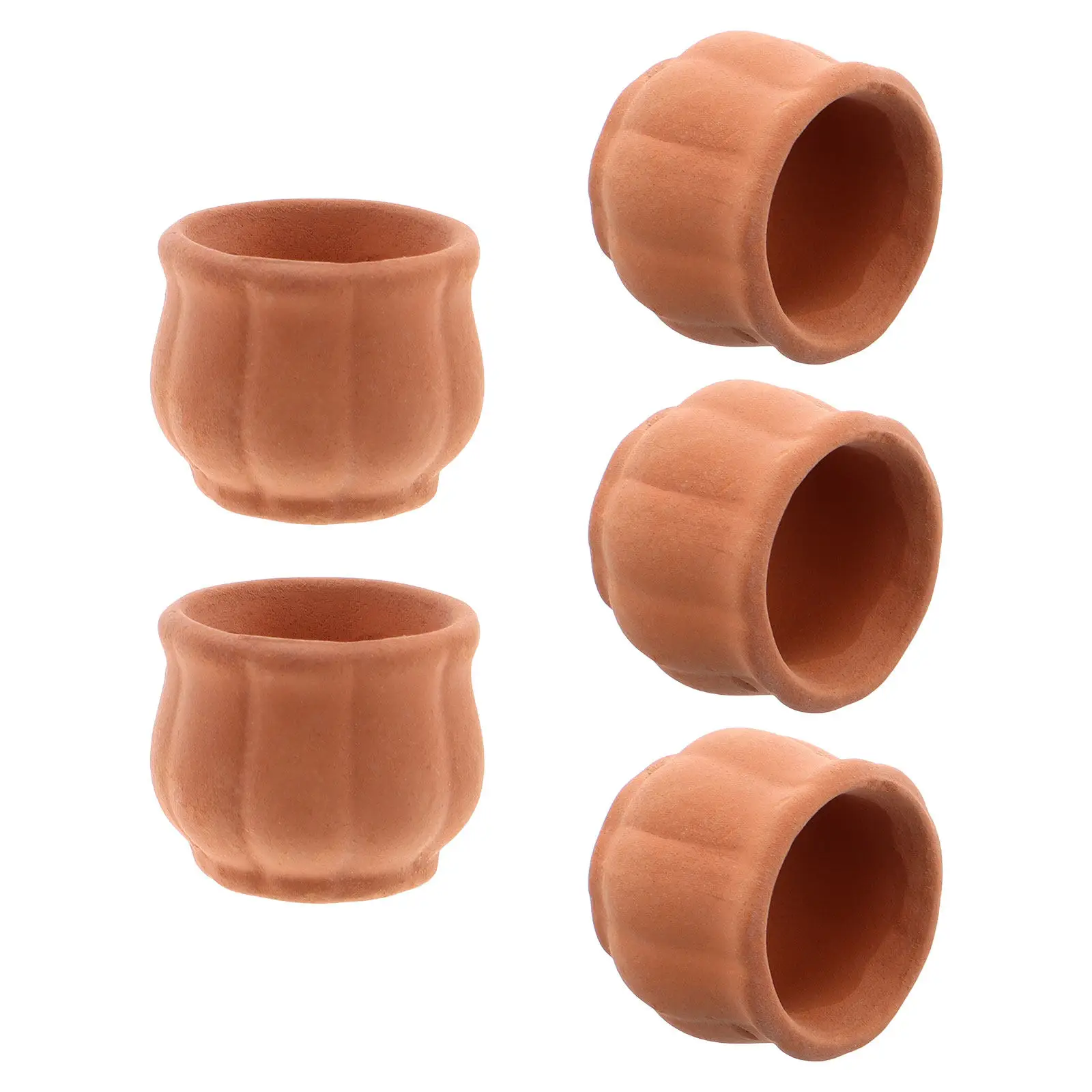 

Набор из 5 миниатюрных терракотовых керамических горшков в винтажном стиле для суккулентов, маленьких растений и листовых растений. Милые мини-кашпо.