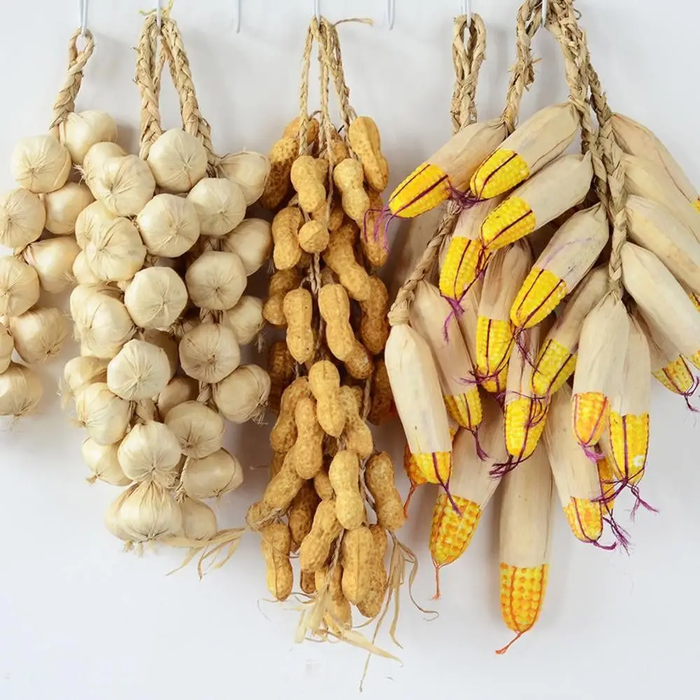 1Bunch Colorful Simulation Foam Vegetables Hanging Fake Corn Hanging Artificial String Photography Props