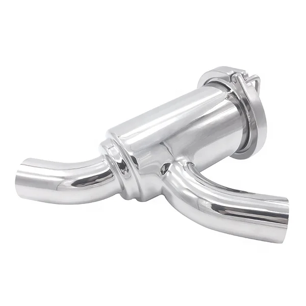 Sanitary SMS DIN Stainless Steel Weld Y Type Elbow FIlter SS316L SS304 Pipe Strainer for Juice Milk Water