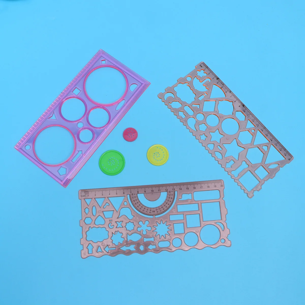 

3pcs Creative Drawing Template Ruler Geometric Drawing Tool Party Favor Student Stationery Gift ( Color)