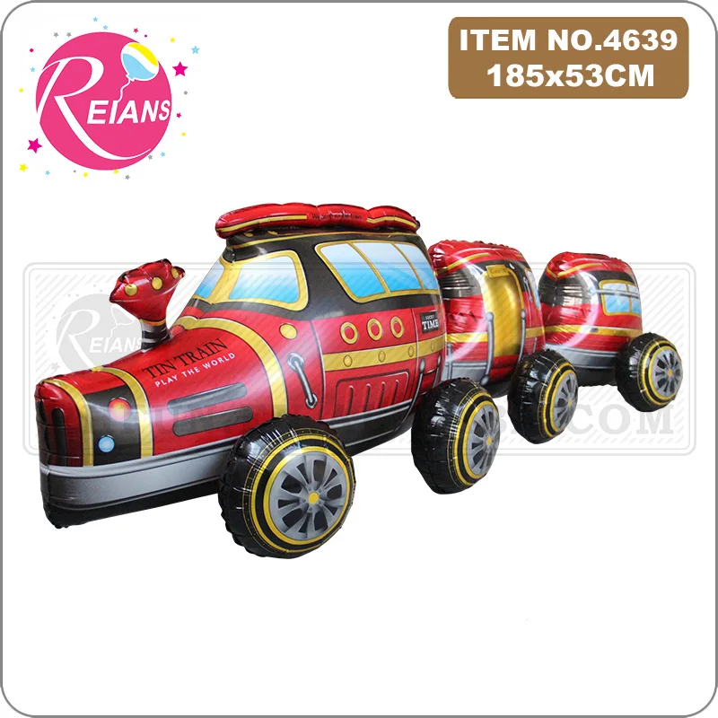 Große Größe Selbst stehenden Riesen 4D Aluminium folie ballon spielzeug fahrzeug Zug kinder geburtstag ballon baby shower party dekoration