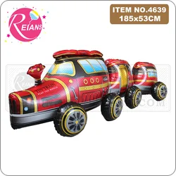 Large Size Self standing Giant 4D Aluminum foil balloon toy vehicle Train children birthday balloon baby shower party decoration