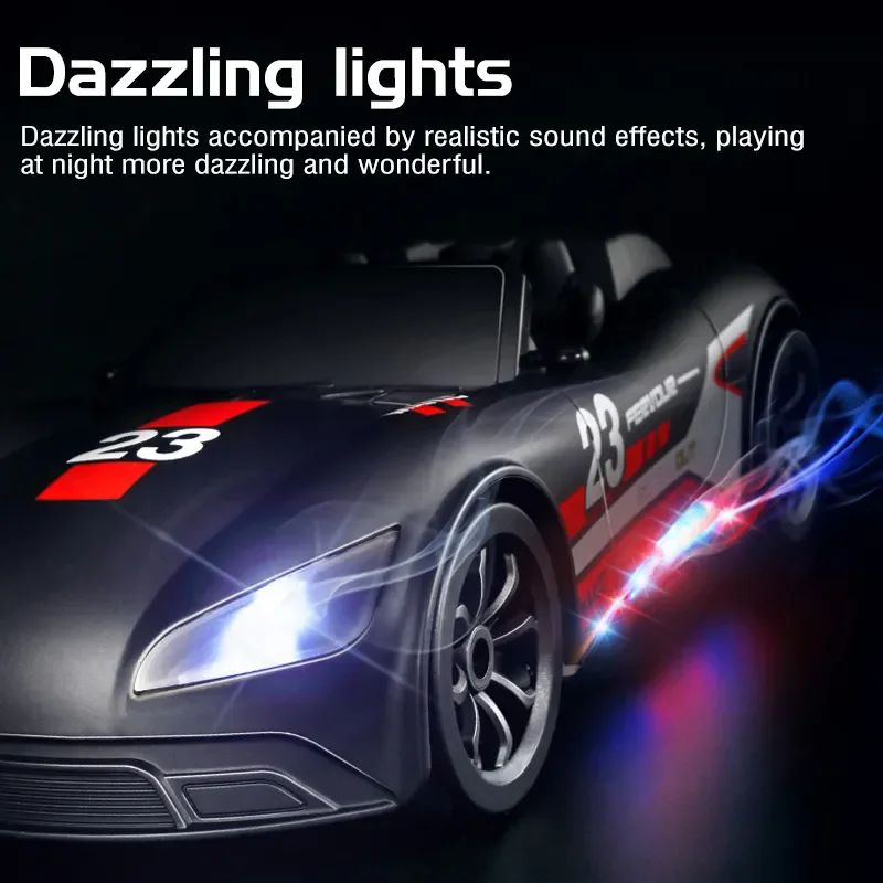 Fernbedienung Cabrio Auto Spielzeug elektrische Rennwagen LED Licht simuliert Sound Spray Funktion wiederauf ladbare Batterie