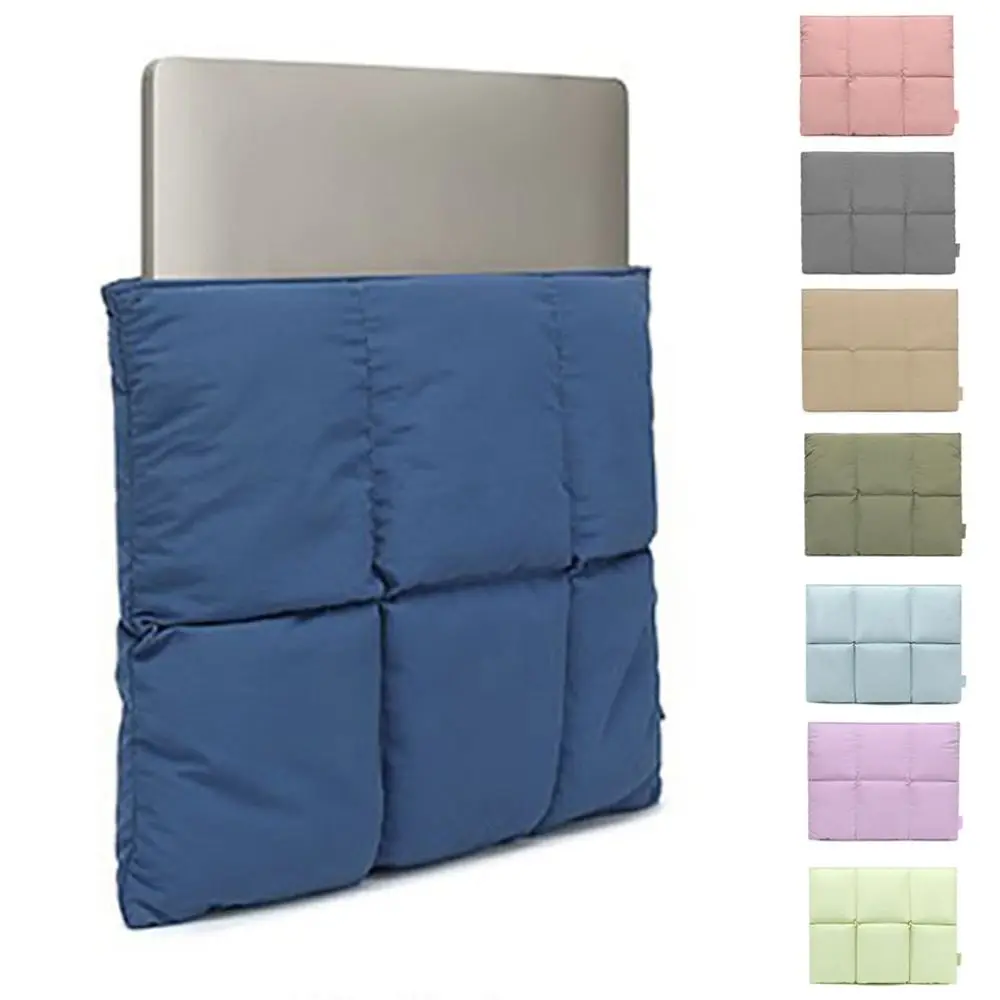 

14 16 inch Pillow Laptop Sleeve Puffy Quilted Puffer Notebook Storage Bag Automatic Close Large Capacity Carrying Case