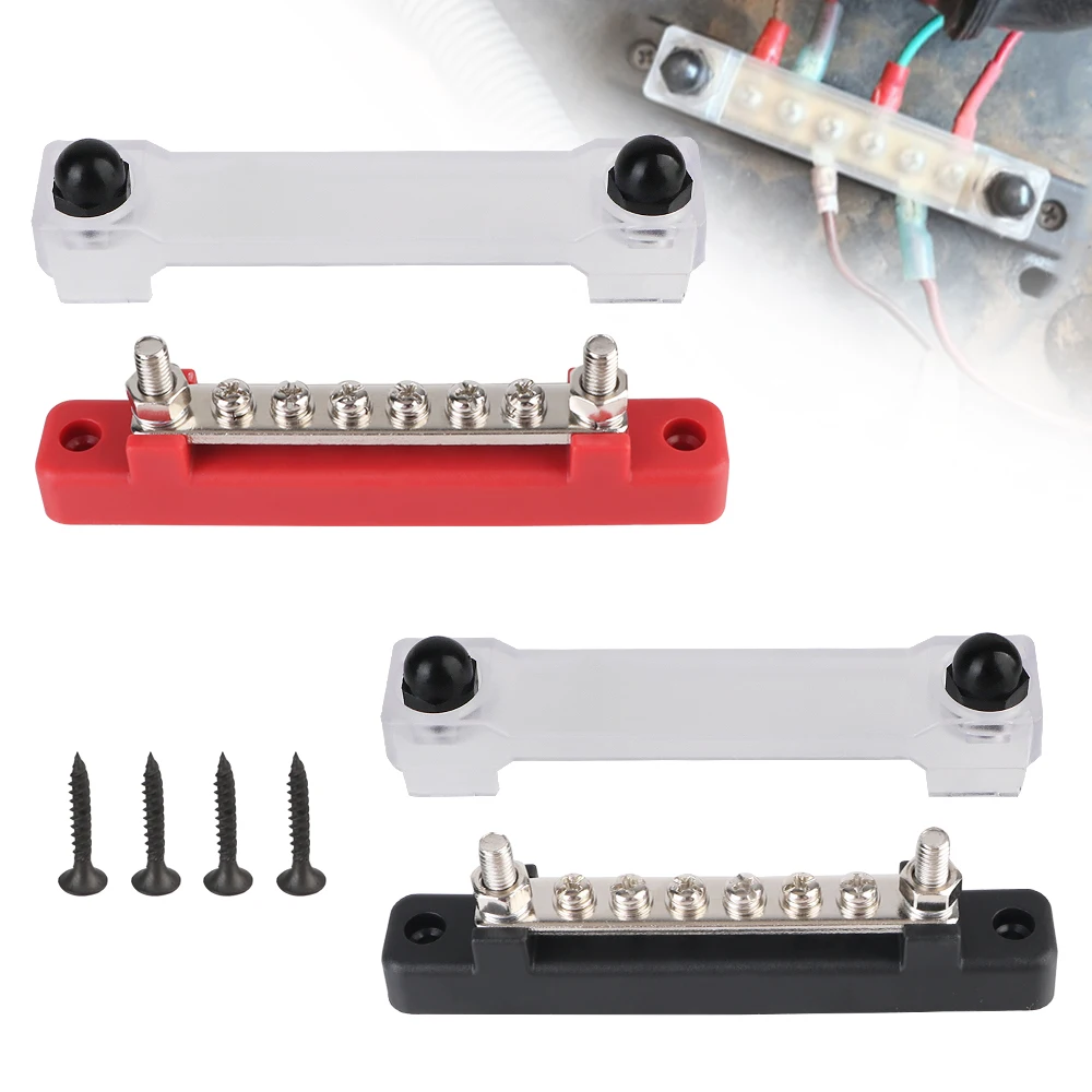Electro Junction Bus Bar 6 Ways Power Distribution Block For Boat Truck RV Caravan Car Circuit Busbar Plug 48V 150A DC