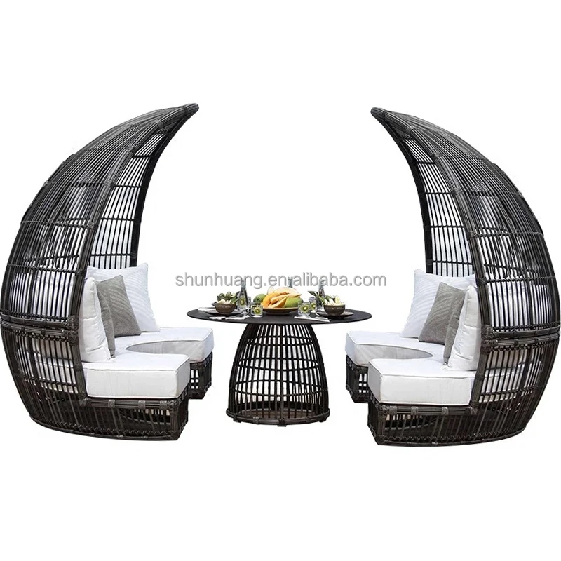 Wholesale Sea Beach Sleeping Bed Outdoor Seaside Wicker Sun Bed