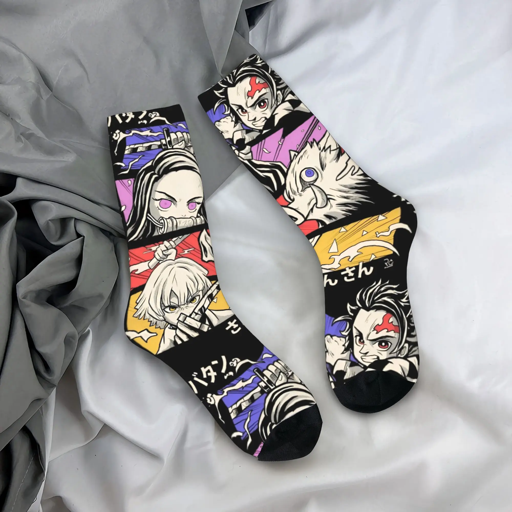 

Muichiro Tokito Stockings Pattern Fashion Socks Winter Anti-Slip Socks Women Men Skateboard Quality Socks