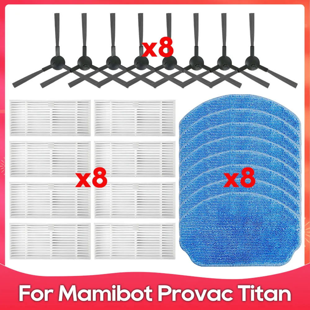 Совместимо с ( Mamibot Provac Titan / Midea VCR04W / Kabum Smart 100 ) Боковая щетка, фильтр, моп, аксессуар для робота-пылесоса