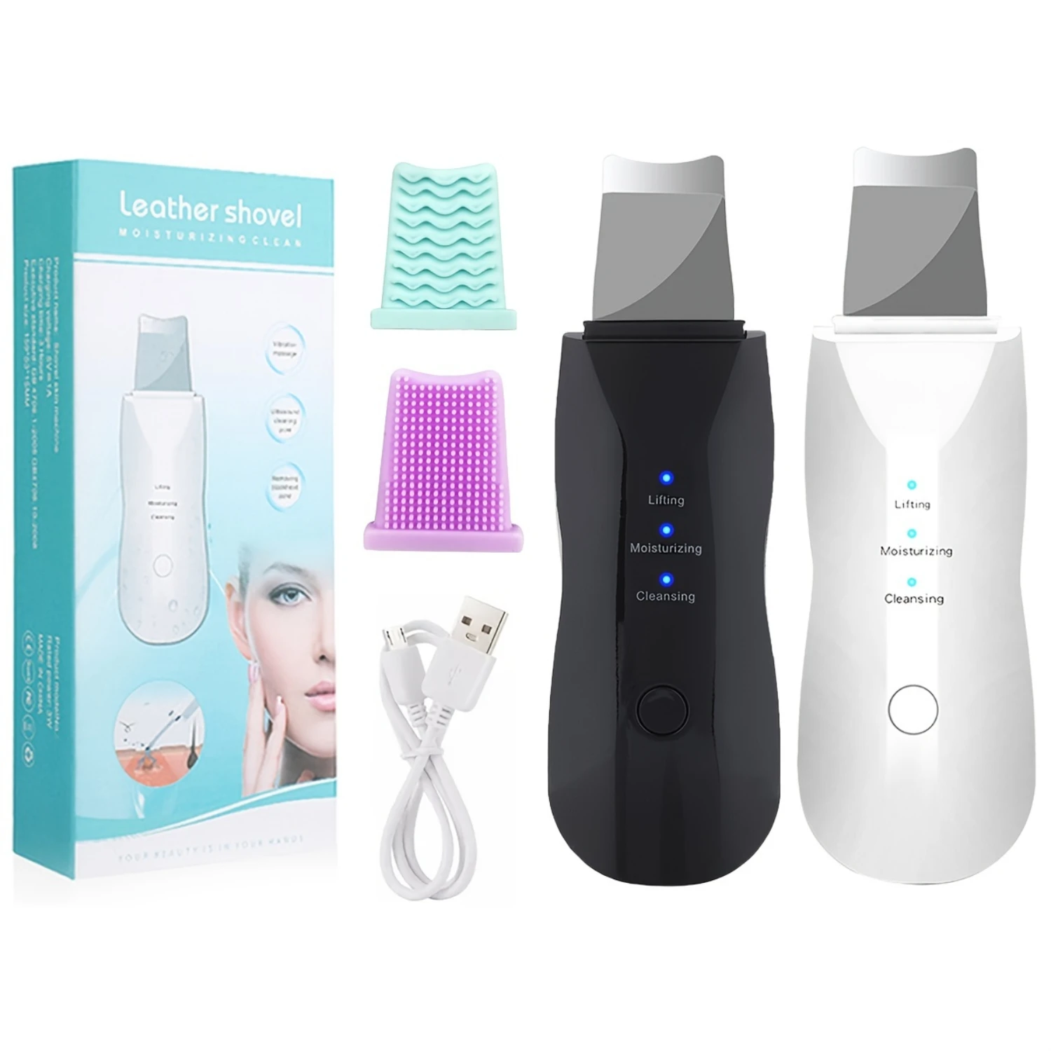 Ultrasonic Deep Cleansing Facial Cleanser for Gentle and Effective Blackhead Removal with Vibration Massage