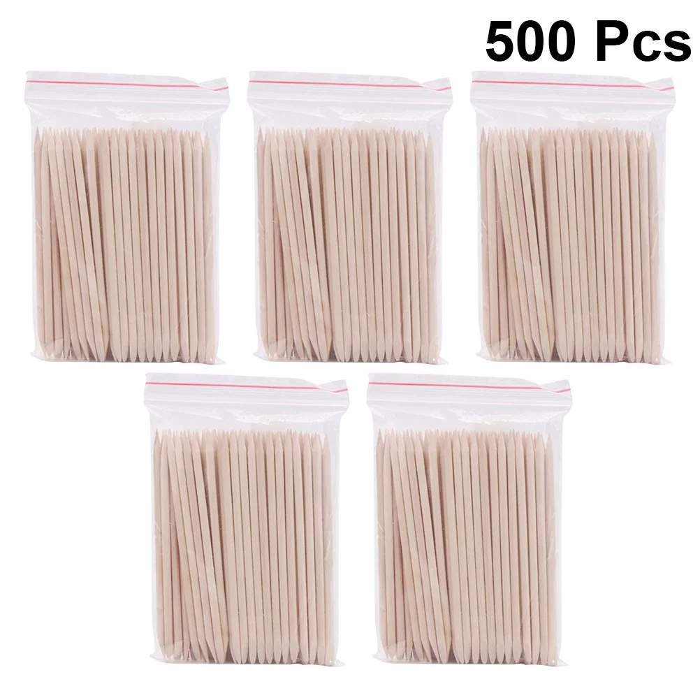 

500 Pcs Nail Wax Nail Sticks Applicator Beauty Wood Sticks Durable Smooth Manicure Pedicure Hair Removal Travel