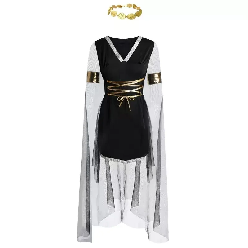 S-xl Mittelalterliche antike griechische Göttin Kostüm Halloween Kleidung Kleopatra Athena Kleid Cos Kleidung 2024 für Karneval Party Rock