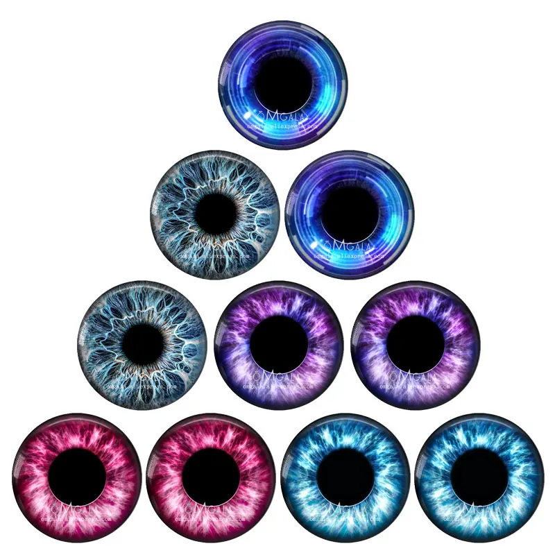 Beauty Dragon Animal Eyes Dolls Toy Eyeball Mixed 10pcs 8mm-40mm Round photo glass cabochon demo flat back Making findings