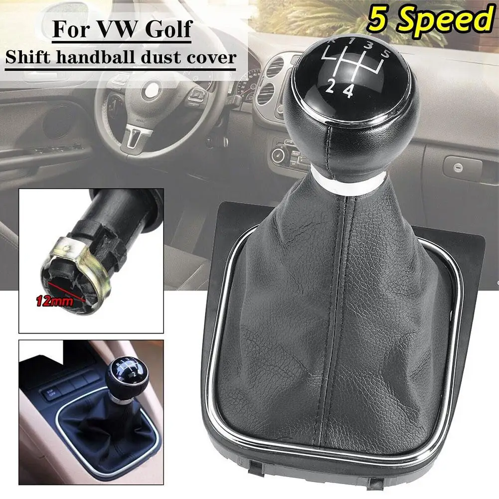 Car 5/6 Speed Gear Shift Knob Lever Stick Gaiter Boot Cover For VW Jetta 5 Golf 5 V