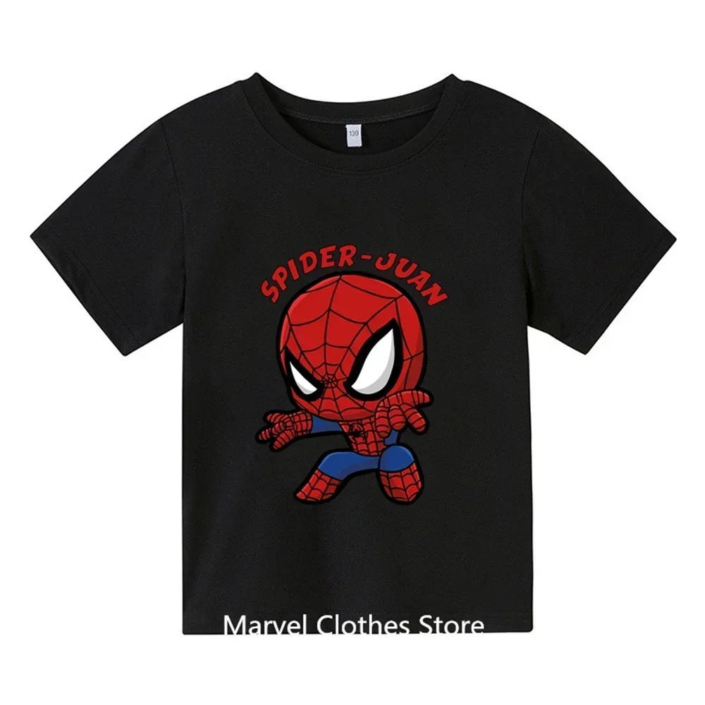 Spiderman T-shirts Cartoon Boys Girls Kids Print T Shirt For Children Summer Short Sleeve T-shirt Tops Clothing 3-14 Years