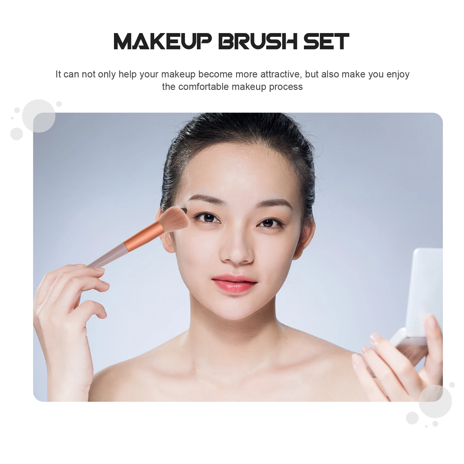 1Set Makeup Brush Set Soft Supple Bristles Face Beauty Tools for Daily Travel Use Long Handle Powder Applicator Blush Brush