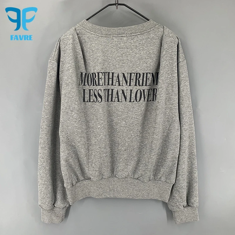 FAVRE Women V-neck Letter Sweatshirts Chic Temperament Loose Sexy Pullovers Spring Autumn Ins Casual Fashion Korean Version Tops