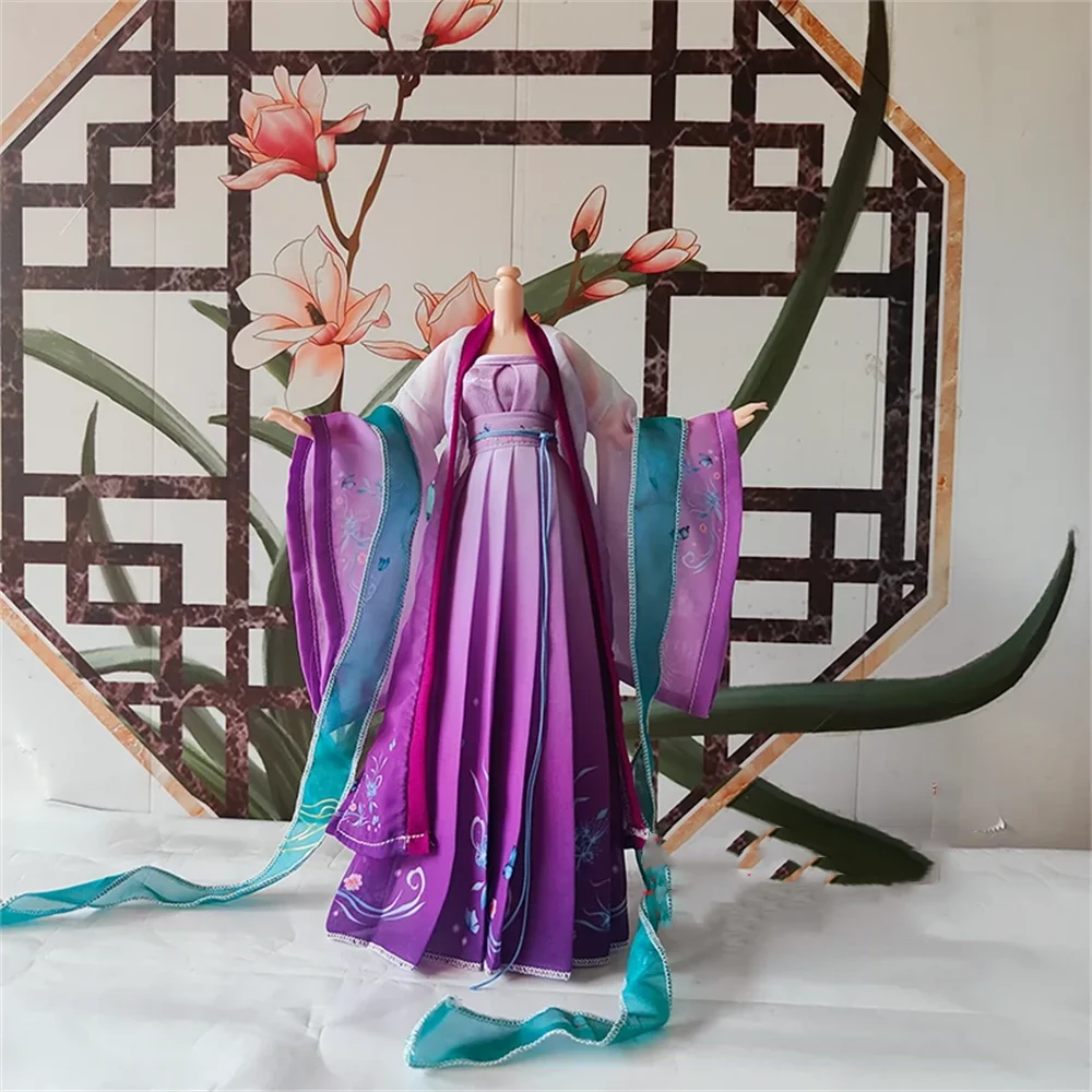 1/6 Female Chinese Ancient Tradition Hanfu Dress Antique Outfit Suit  a for 12inch Elf Figure Model Clothing  Amine DOll Toys