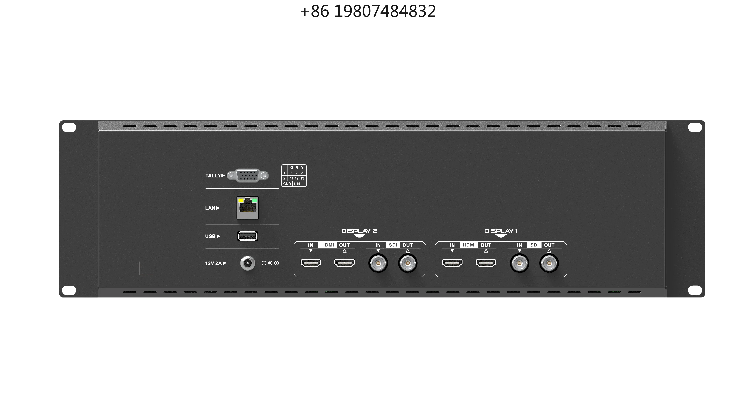 IPS 12G-SDI 3G-SDI 4K HDMI Video for Video Trucks 3RU Rack Mount  RM-7029S Dual Screen Lilliput 1000 Nits 7 Inch