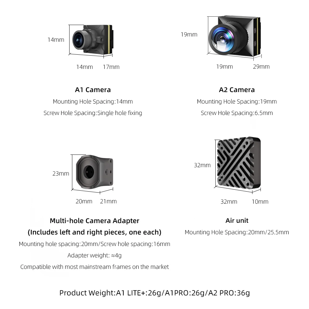 HGLRC Draco 5.8G FPV HD VTX Dual 1W Air Unit A1 Lite+ A1 Pro A2 Pro Night Vision Ground Unit Digital Transmitter for FPV Drone