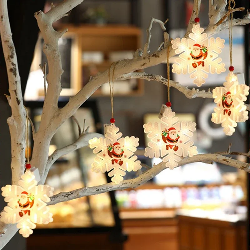 Mini LED Christmas Night Light For Christmas Tree Home Decoration Pendant Lamp Festival Party Drop Ornament Hanging Night Lights