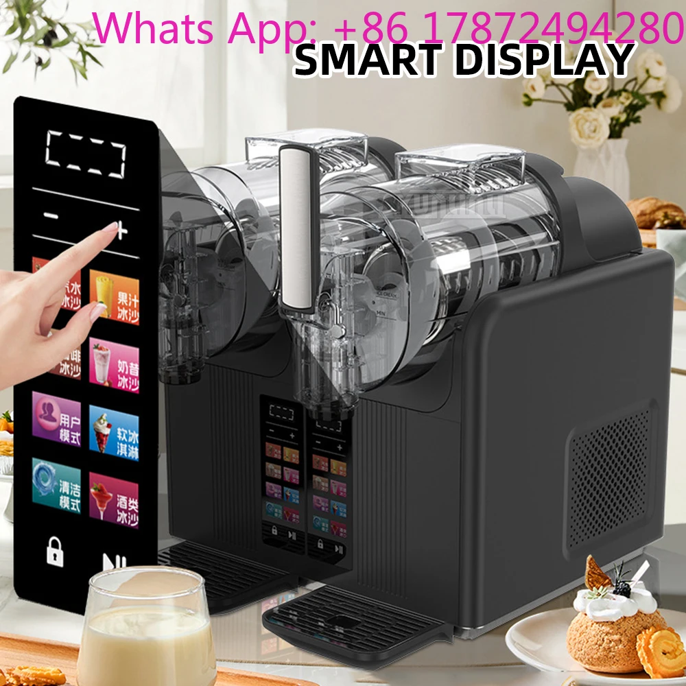 Snowmaker Machine Icecream Beverage Smoothie Machine Commercial Double Cylinder Softice Machine