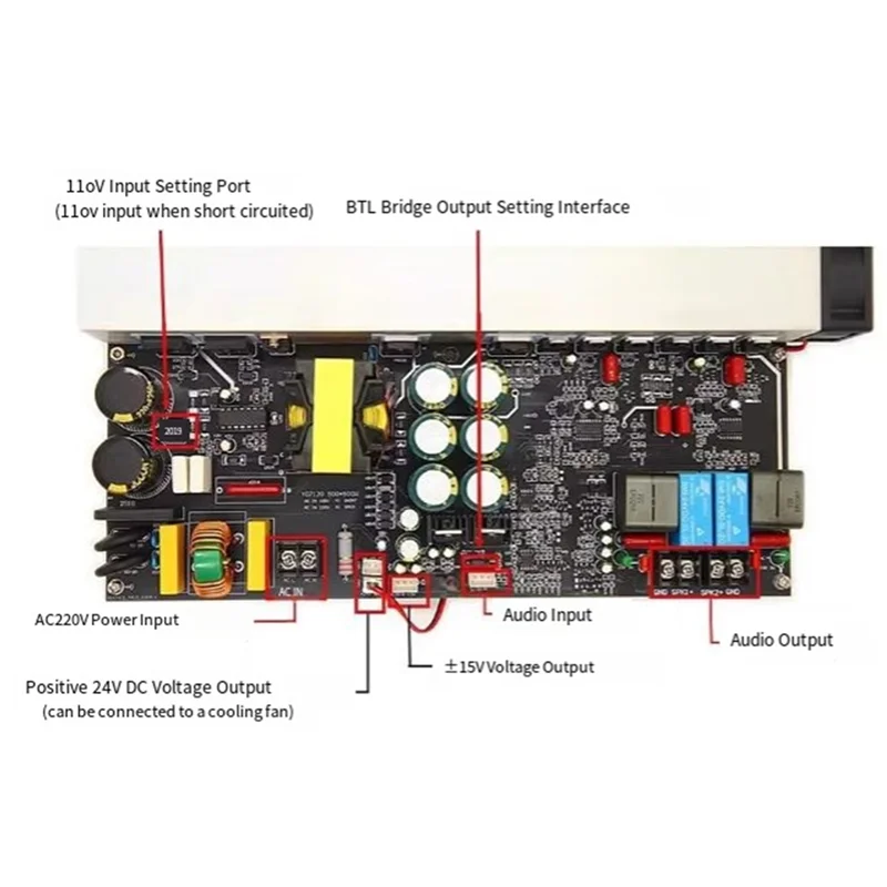 Y22A-500Wx2 Digital Audio Amplifier Hifi 2.0 Stereo Amplifador Board BTL Mono Amplifier Board 1000W DIY Speaker Sound AMP