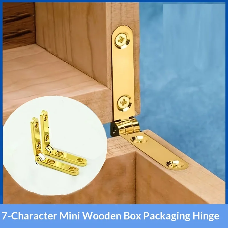 5PCS Foldable Packaging Box Alloy Hinge Wooden Box Seven Character Hardware Support Makeup Box 90° Zinc Alloy Home Furnishings