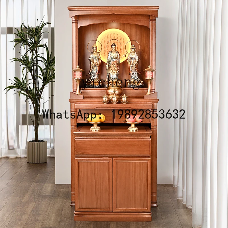 XLL Modern Simple Household Shentai Cabinet Shentai Solid Wood Offering Table Bodhisattva Offering Cabinet God of Wealth Cabinet
