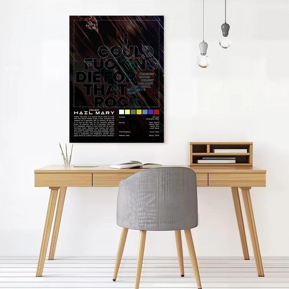 Project Hail Mary Movie Printed Canvas Wall Art Customizable Paintings Poster Perfect Gift for Specialty and Themed Home Decor