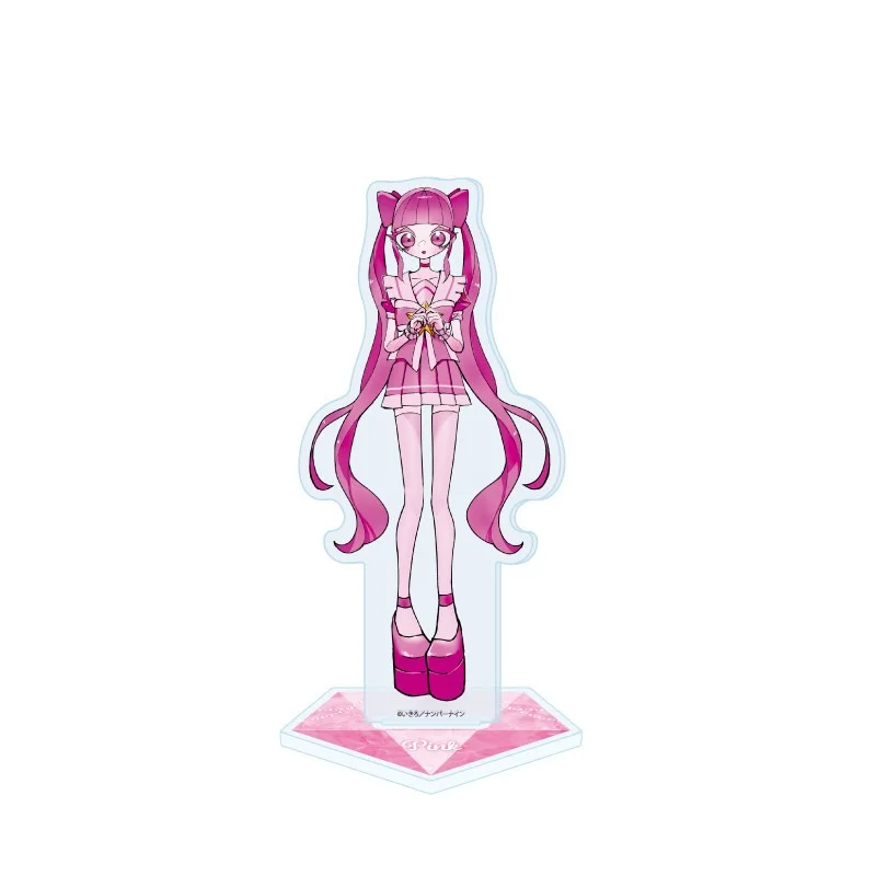 Magical Girl Pink Blue Anime Acrylic Stand Model Figure Cosplay Plate Holder Topper keychain Fans Desk Decor Plate Gift