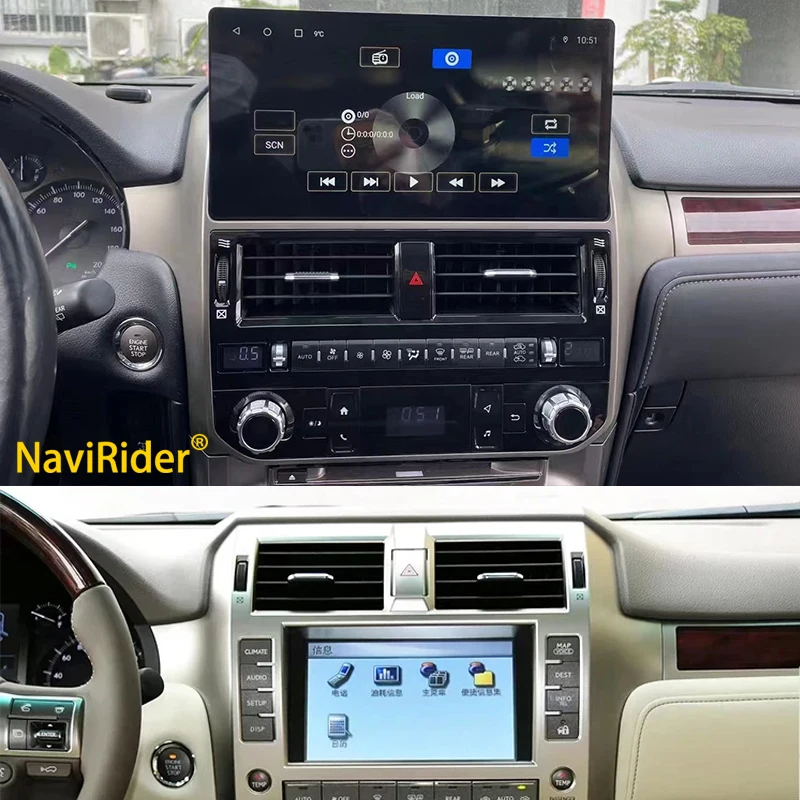 

12inch Qled Screen Android Video Player for Lexus GX400 GX460 2010-2022 support original CD Mark Levinson audio GPS CarPlay HU